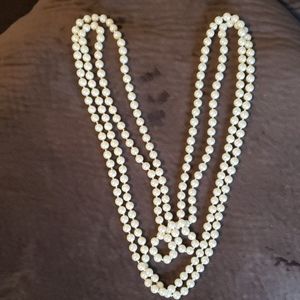 Faux 46" Pearl Necklace (N22)